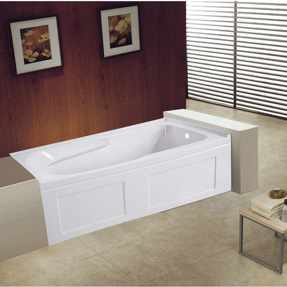 Встраиваемая ванна с фартуком, цельная акриловая белая прямоугольная ванна с нишей