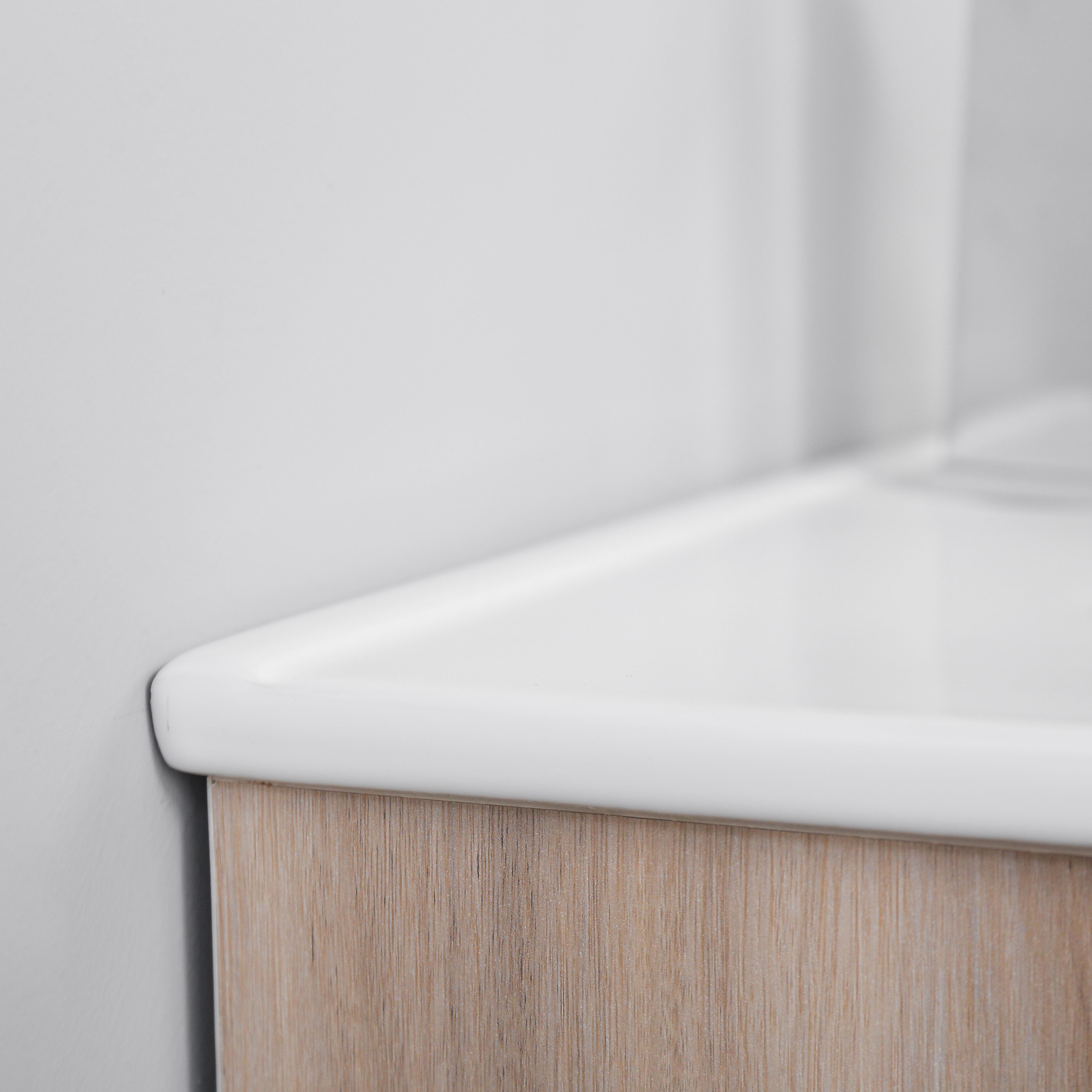 Прямоугольная раковина с перьями и тонкими краями, белая керамическая раковина для ванной комнаты