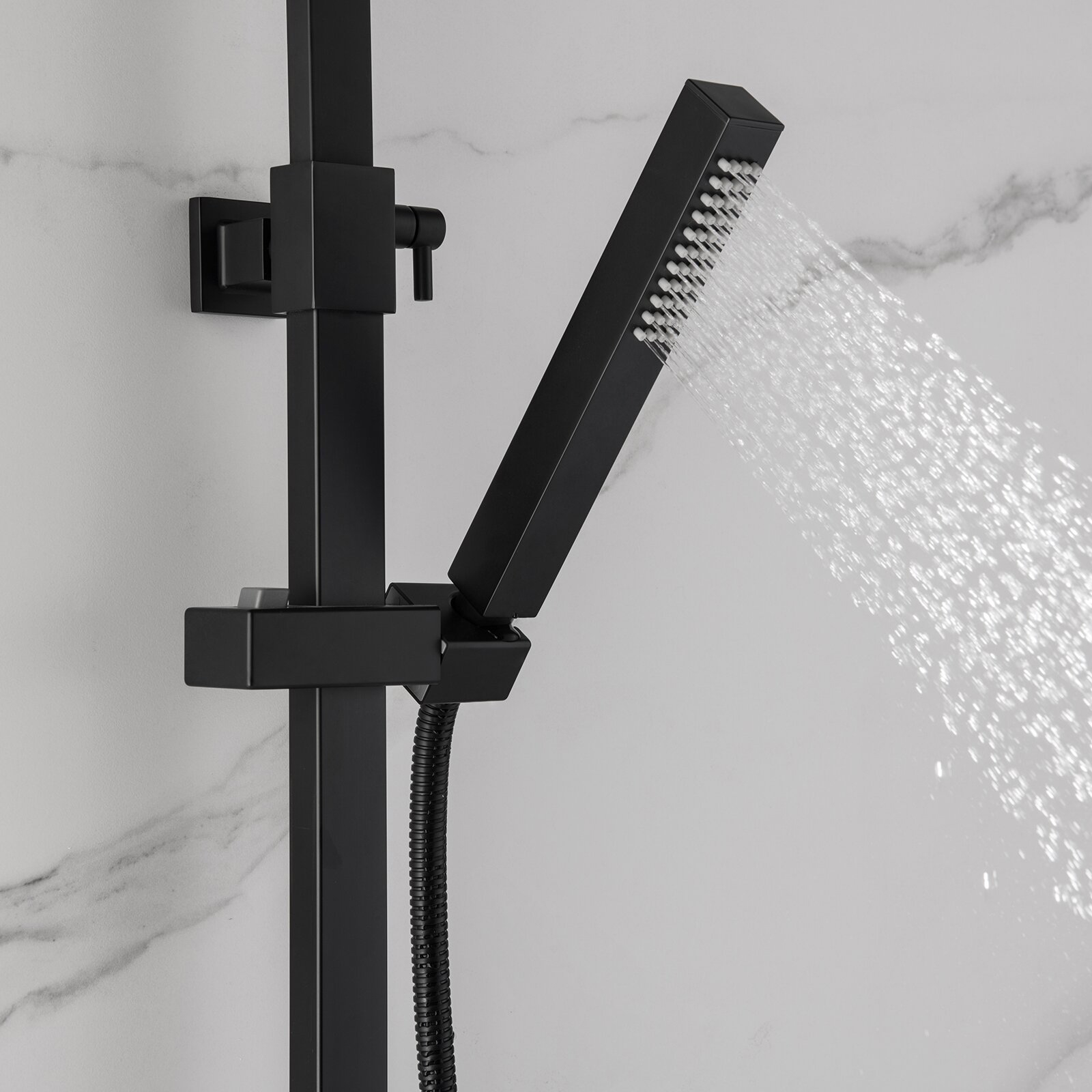Aquacubic, бессвинцовый дождевой смеситель для ванной комнаты, душевая система с открытой трубой, с ручным душем
