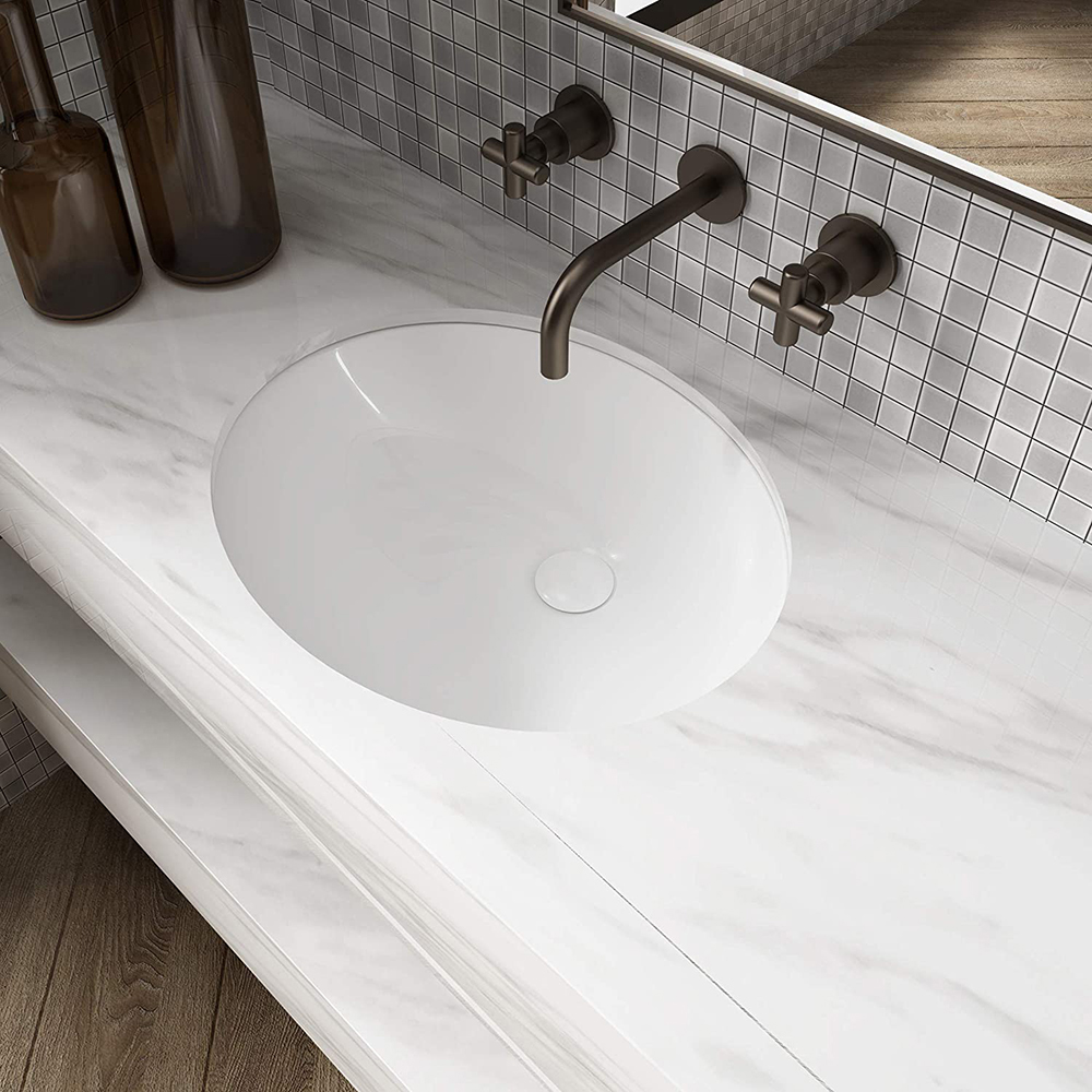 Высококачественная ванная комната, круглая керамическая простая раковина для умывальника OEM, раковина для ванной комнаты Undermount