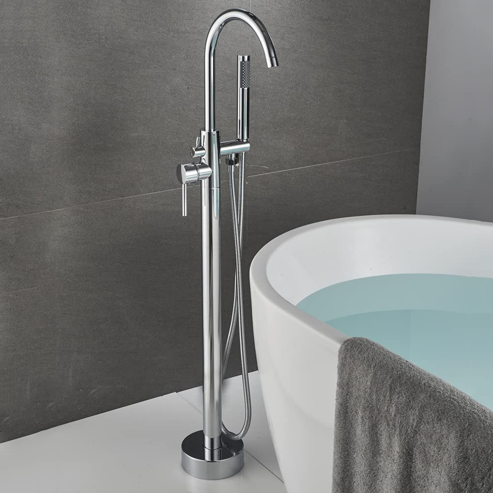 Aquacubic High Flow Смеситель для ванной комнаты Горячий и холодный отдельностоящий смеситель для ванны с ручным душем