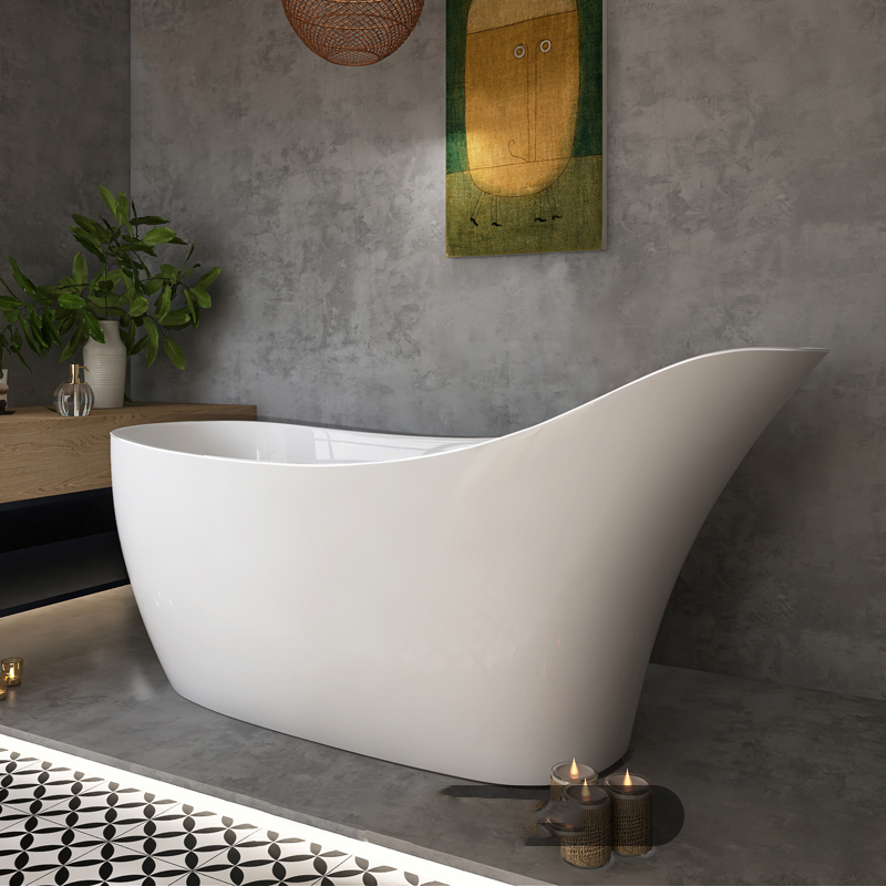Новый дизайн, современная подростковая овальная отдельно стоящая акриловая ванна для отеля, небольшой размер, 170 см