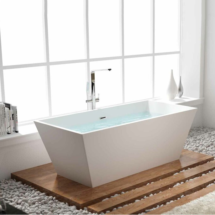 Роскошный современный дизайн 67-дюймовая акриловая ванна для купания СПА с переливом и сливом