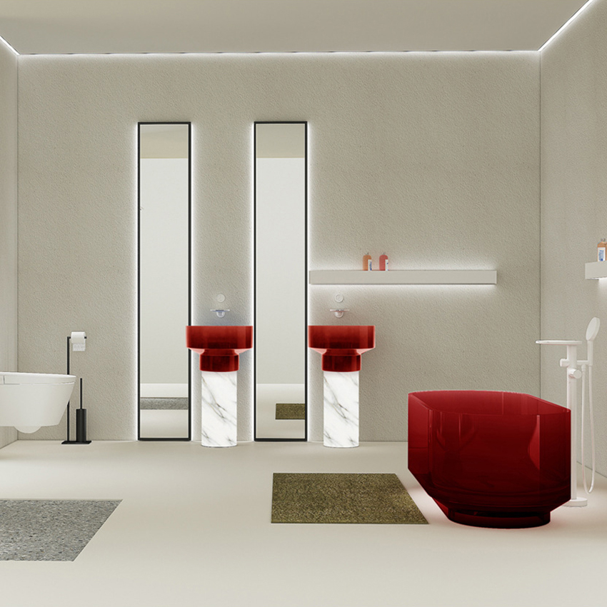 Раковина из красной смолы с твердой поверхностью, ручные раковины для ванной комнаты, раковина для ванной комнаты с мраморным узором