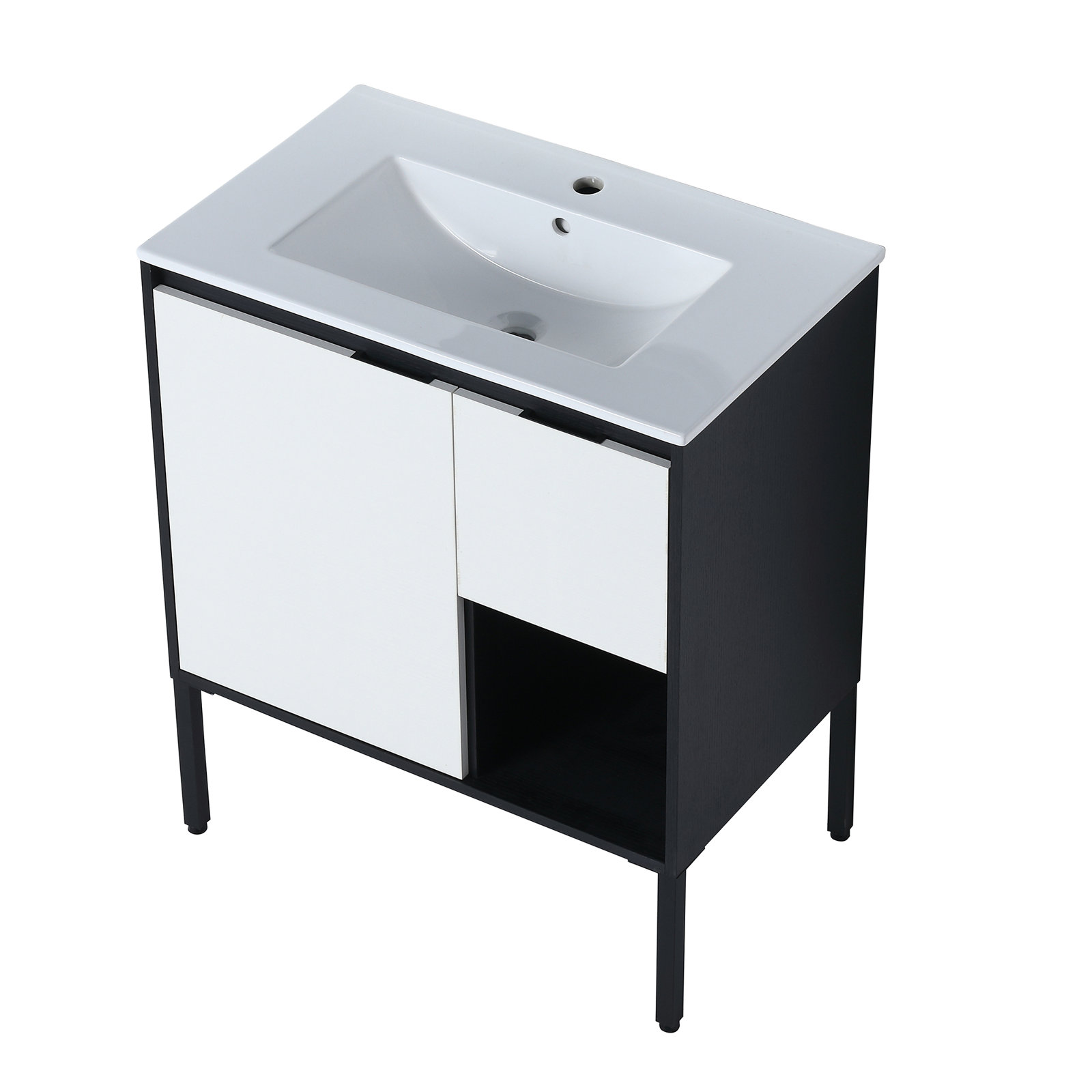 Современная 40-дюймовая столешница для шкафа, прямоугольная раковина для мытья рук, керамическая раковина для ванной комнаты