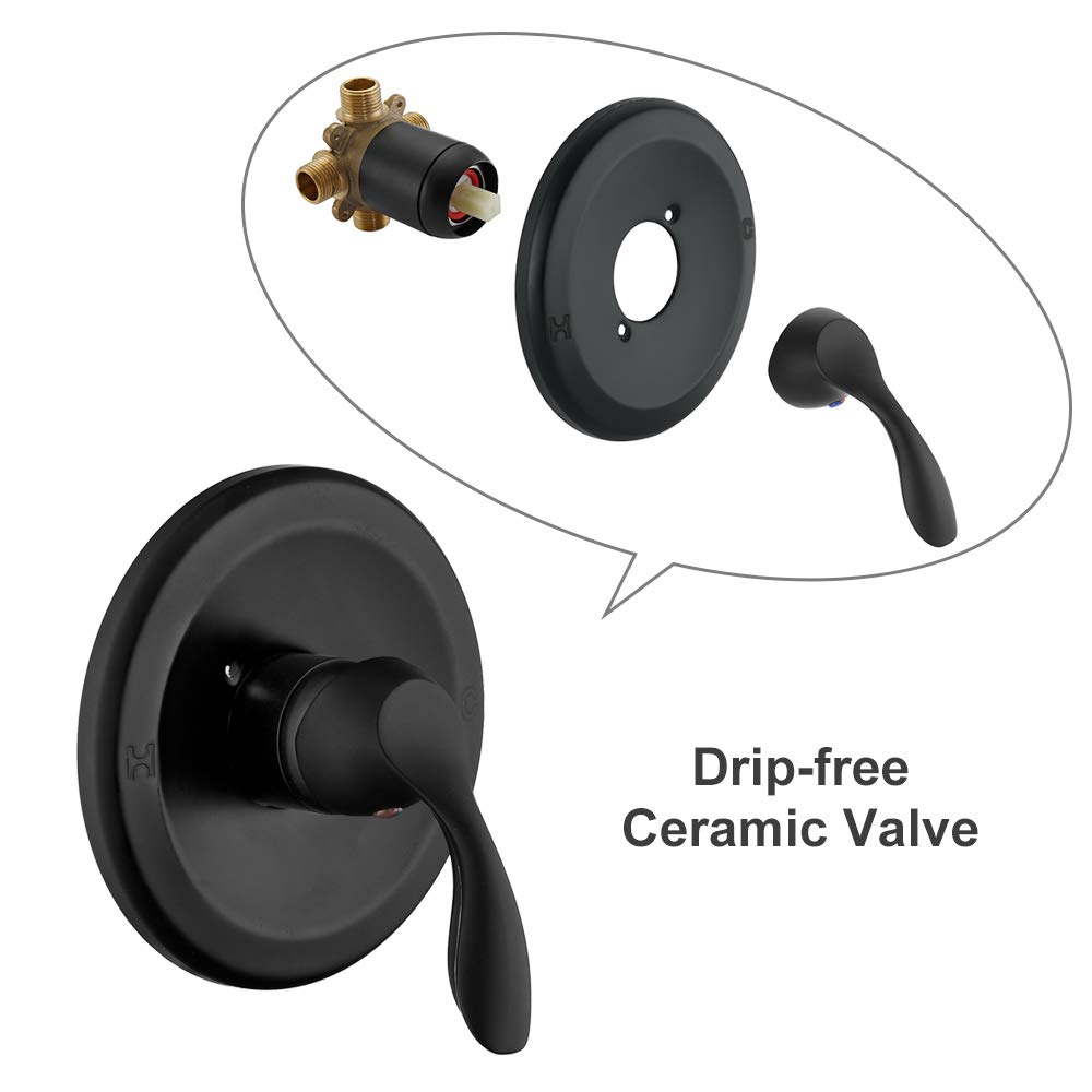 Черный клапан балансировки давления UPC настенный скрытый смеситель для душа в ванной комнате