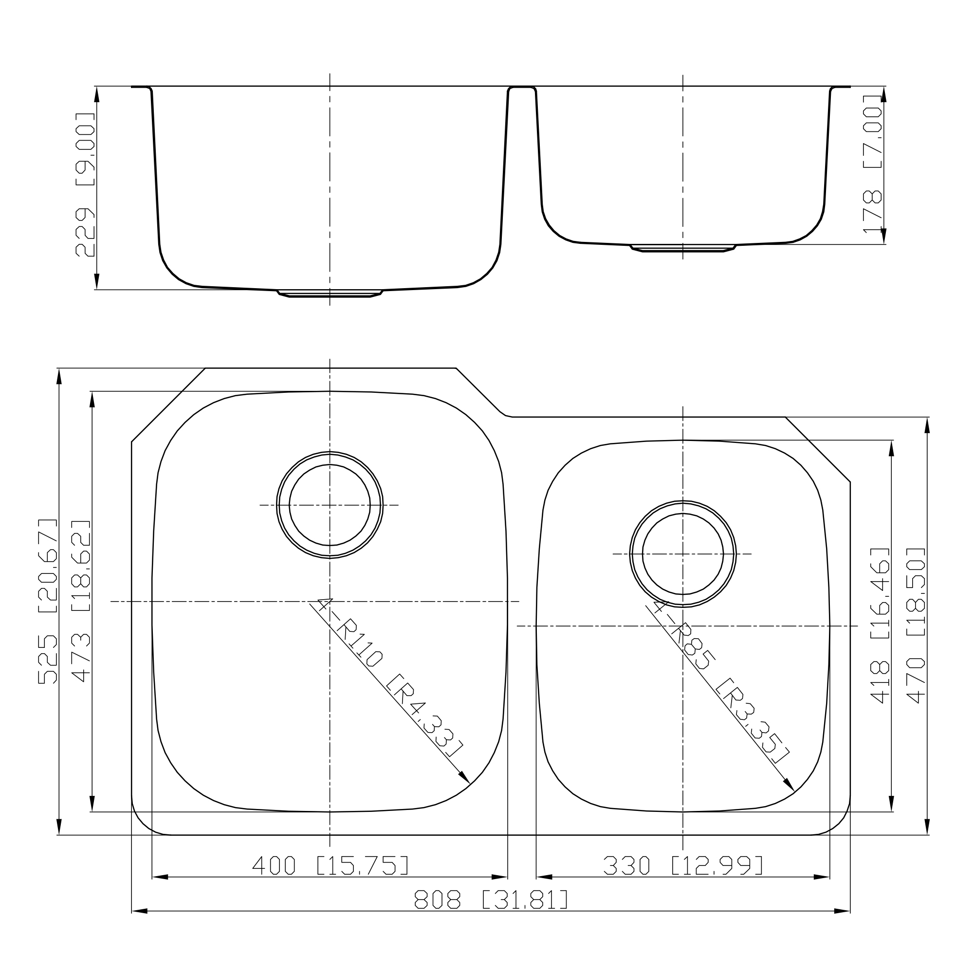 OEM/ODM Factory 304 Нержавеющая сталь Undermount Двойная чаша Кухня Глубокая вытяжка Штамповочная раковина