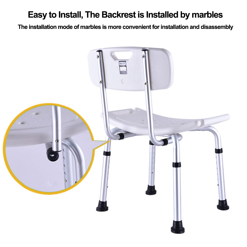 Алюминиевый медицинский регулируемый стул для душа, скамья, табурет для ванны, сиденье для душа с кронштейном