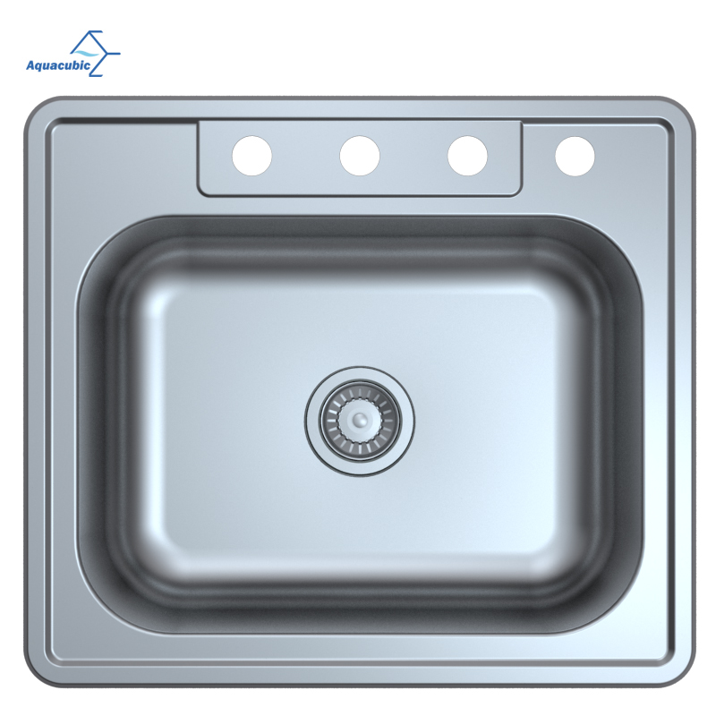 Прямоугольная кухонная раковина из нержавеющей стали с двойным креплением и верхним креплением