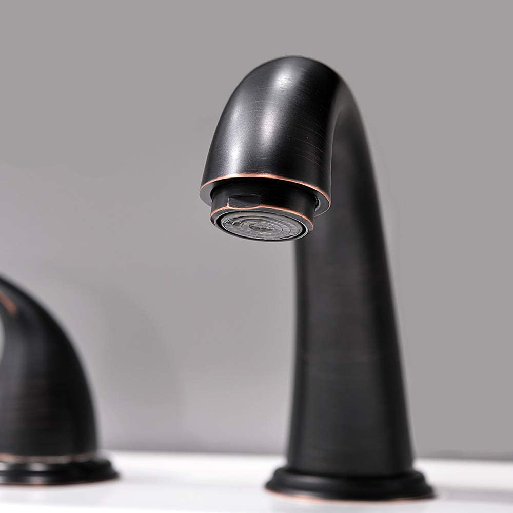 Широко распространенные смесители для ванной комнаты с 3 отверстиями, сертифицированные CUPC в благородном промышленном стиле, втирают масло в черный цвет