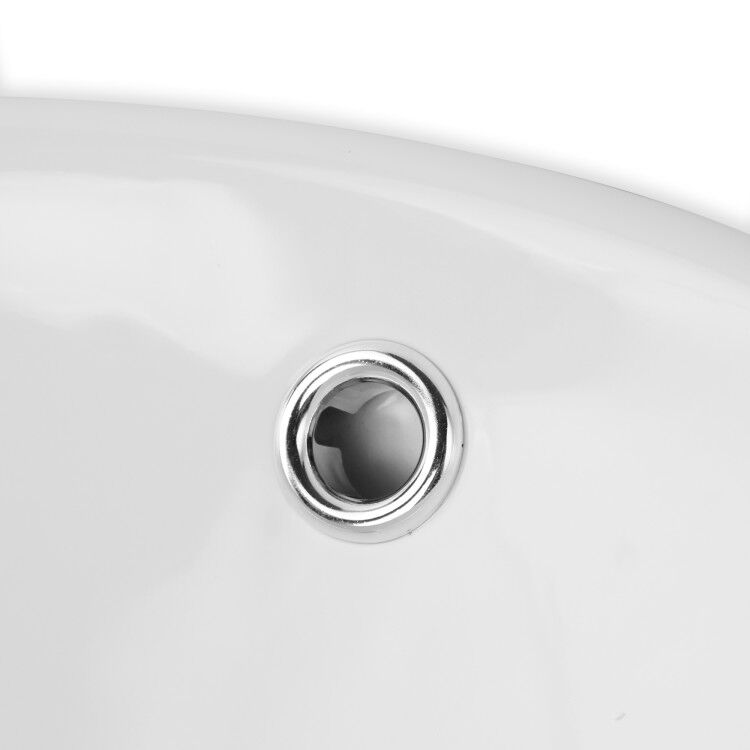 Круглая белая раковина для ванной комнаты на столешнице из керамики
