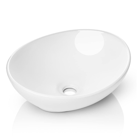 Раковина ванной комнаты сосуда современной формы яйца овальная белая керамическая
