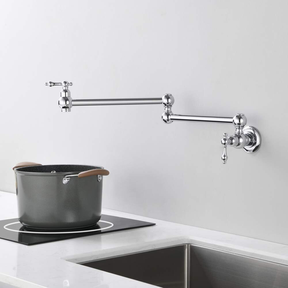 Aquacubic Faucet Традиционный смеситель для наполнения кастрюль из нержавеющей стали Матовый никель, наполнитель для кастрюль Delta, наполнитель для кастрюль в фермерском доме Настенное крепление, наполнитель для кастрюль, латунная конструкция